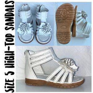 High-top white sandals